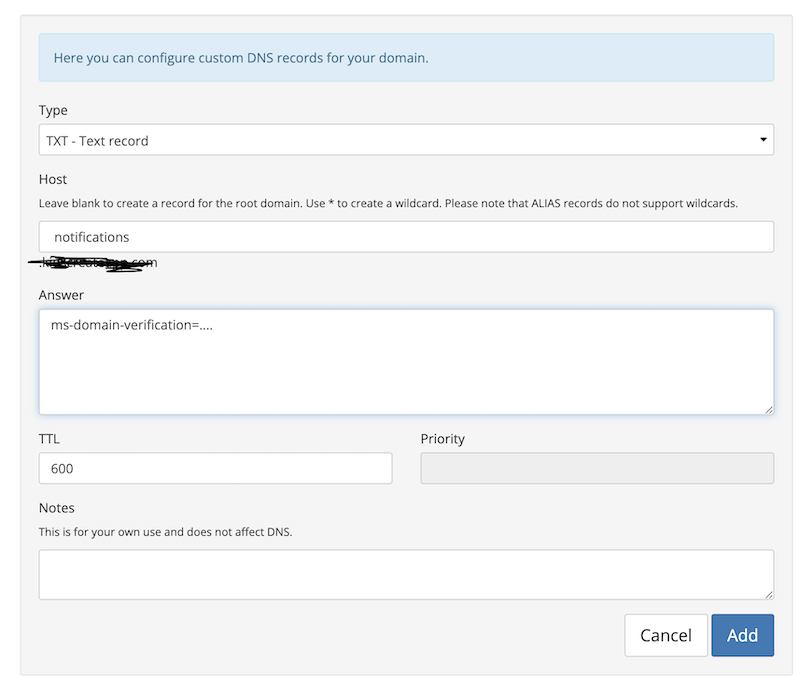 Verify domain